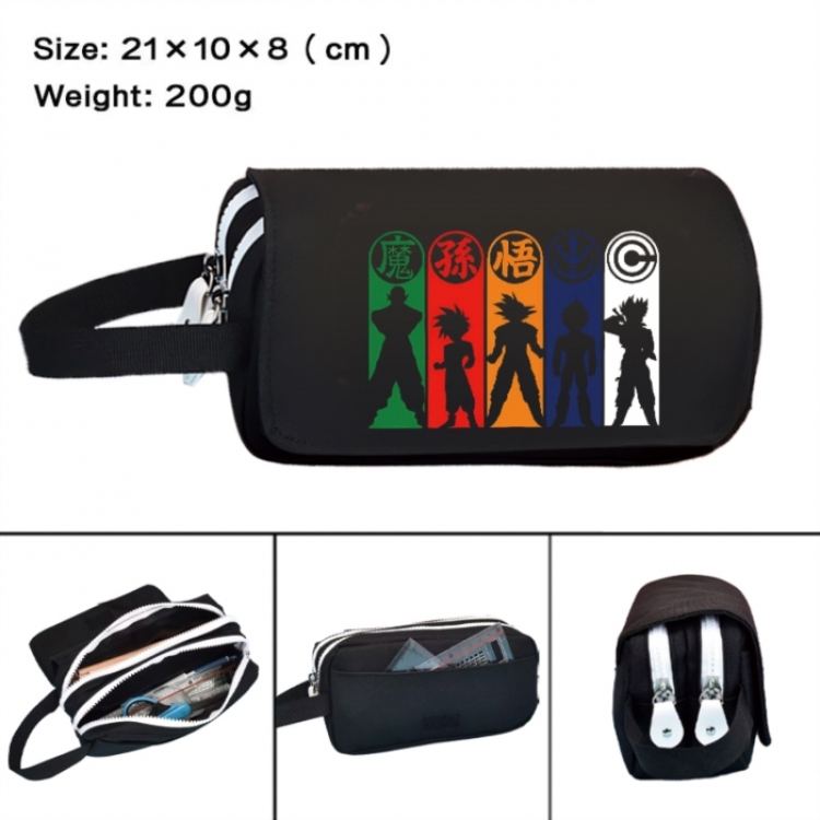 DRAGON BALL Anime peripheral handheld large capacity double-layer Oxford cloth pencil case 21X10X8cm