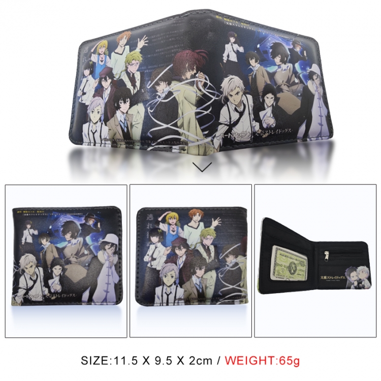 Bungo Stray Dogs 3D concave convex two fold short card wallet wallet wallet 11X9.5X2cm 65G