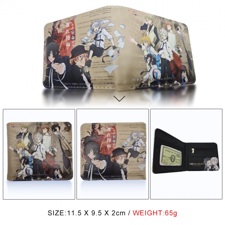 Bungo Stray Dogs 3D concave convex two fold short card wallet wallet wallet 11X9.5X2cm 65G