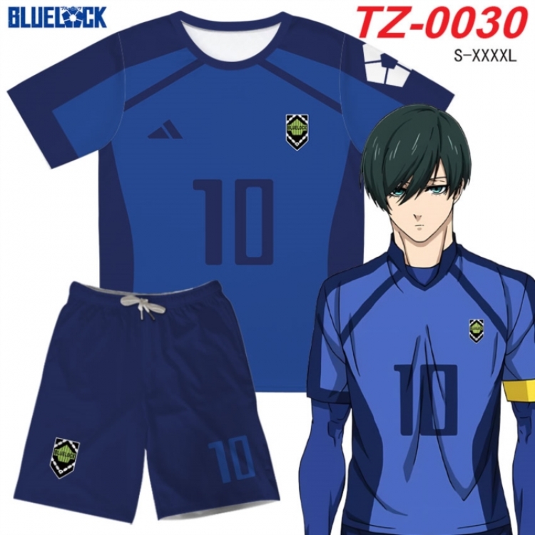 BLUE LOCK Anime Ant Wrinkle Material Full Color Short Sleeve T-shirt+Shorts Set from S to 4XL