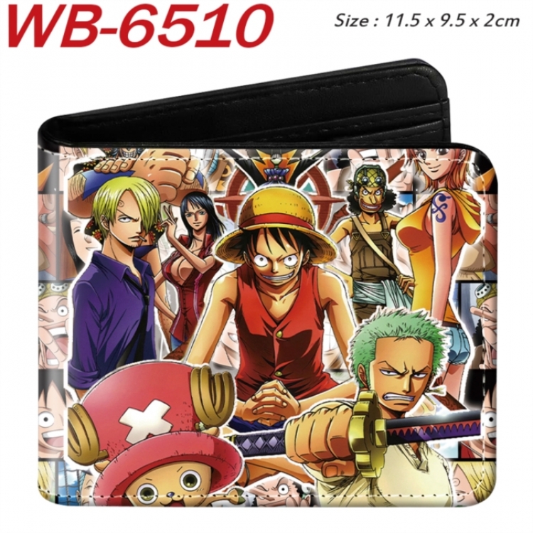 One Piece Animation color PU leather half fold wallet 11.5X9X2CM