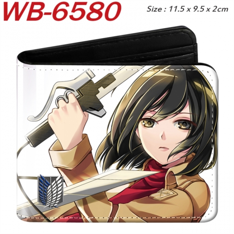 Shingeki no Kyojin Animation color PU leather half fold wallet 11.5X9X2CM