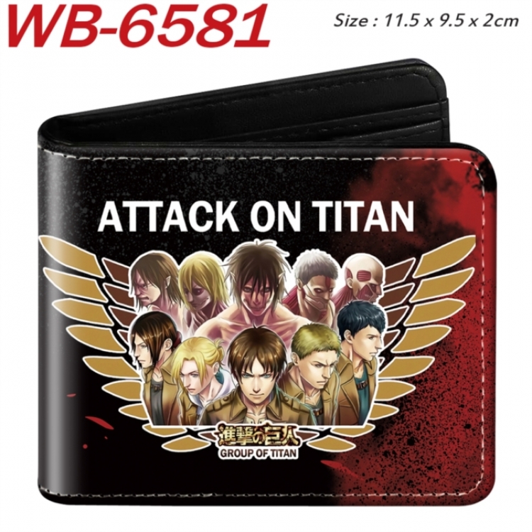Shingeki no Kyojin Animation color PU leather half fold wallet 11.5X9X2CM