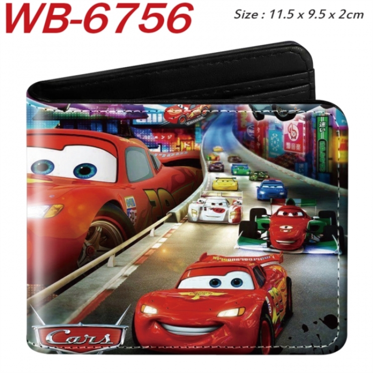 cars Animation color PU leather half fold wallet 11.5X9X2CM