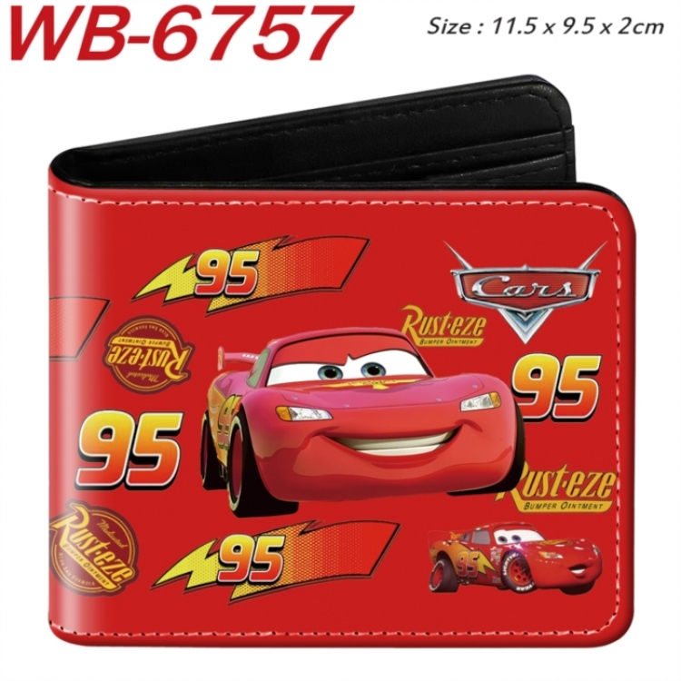 cars Animation color PU leather half fold wallet 11.5X9X2CM