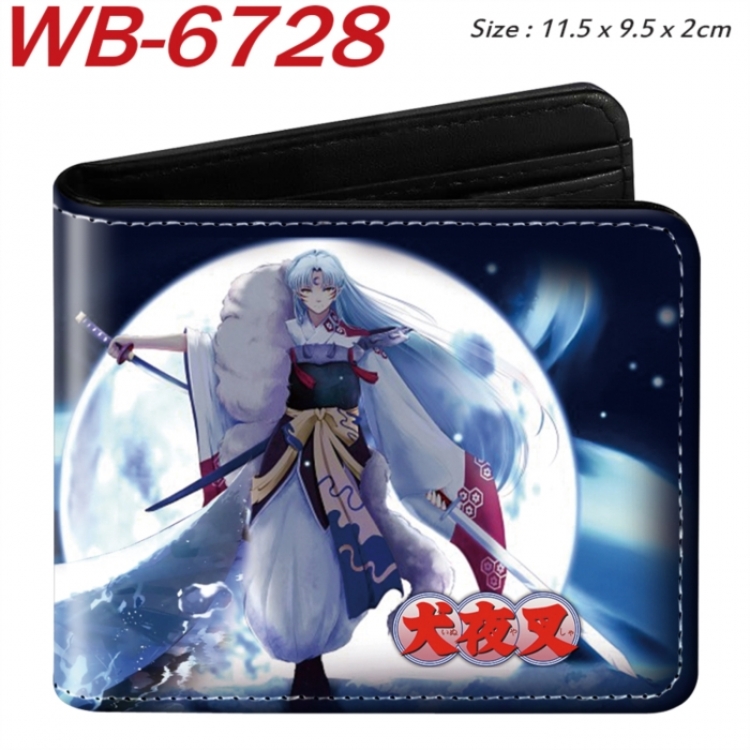 Inuyasha Animation color PU leather half fold wallet 11.5X9X2CM