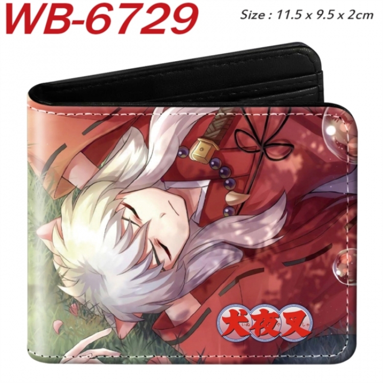 Inuyasha Animation color PU leather half fold wallet 11.5X9X2CM
