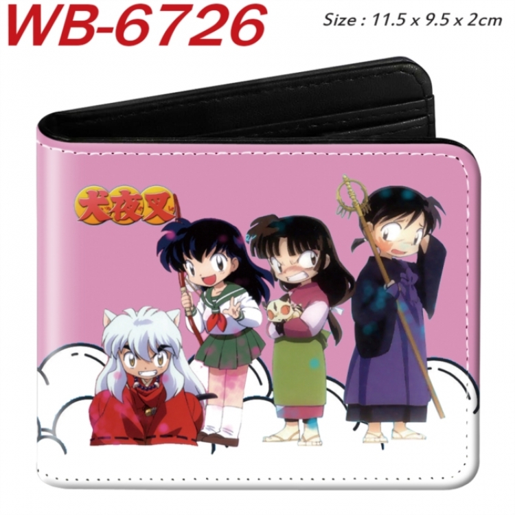 Inuyasha Animation color PU leather half fold wallet 11.5X9X2CM