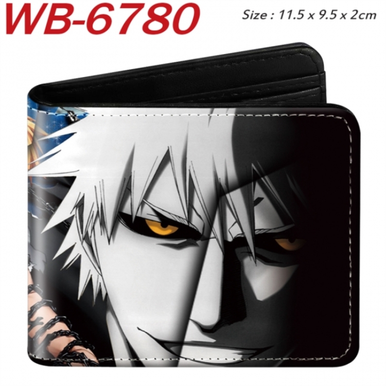Bleach Animation color PU leather half fold wallet 11.5X9X2CM