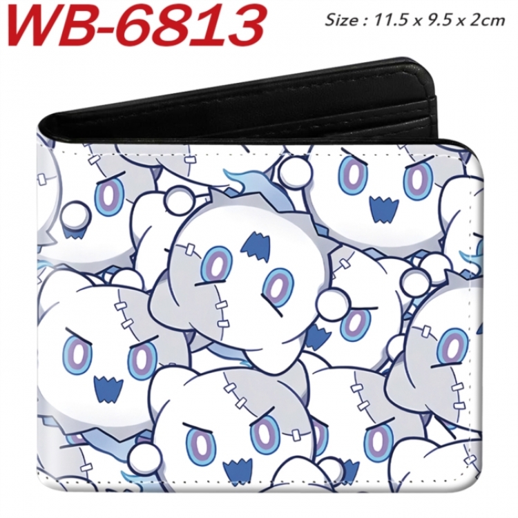 floral print Animation color PU leather half fold wallet 11.5X9X2CM