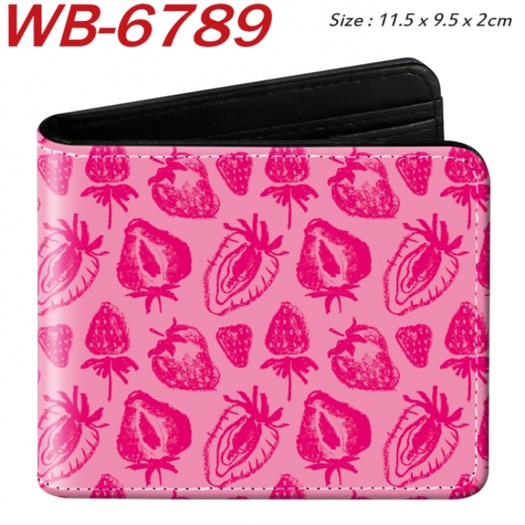 floral print Animation color PU leather half fold wallet 11.5X9X2CM