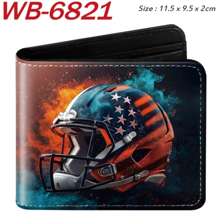 helmet Animation color PU leather half fold wallet 11.5X9X2CM