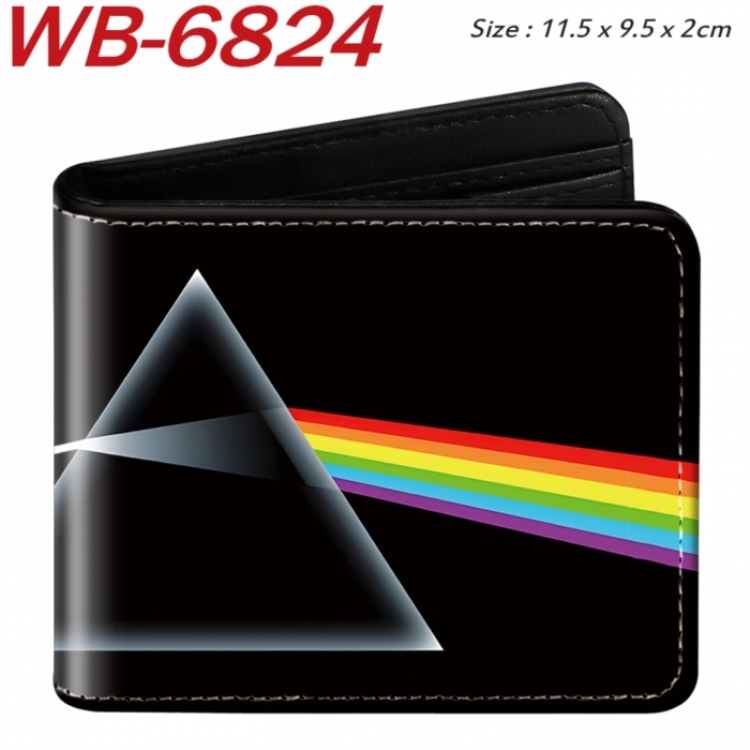 graphic Animation color PU leather half fold wallet 11.5X9X2CM