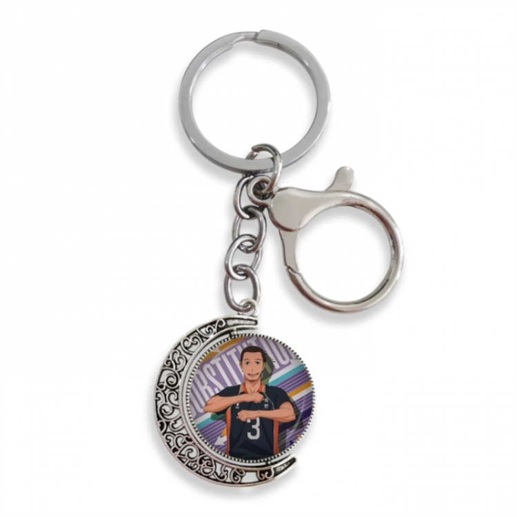 Haikyuu!! Anime double-sided crystal rotating gemstone keychain pendant price for 5 pcs