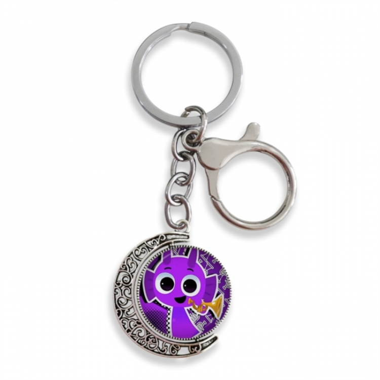 Sprunki Anime double-sided crystal rotating gemstone keychain pendant price for 5 pcs