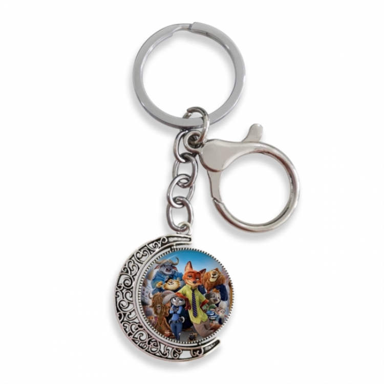 Zootopia Anime double-sided crystal rotating gemstone keychain pendant price for 5 pcs