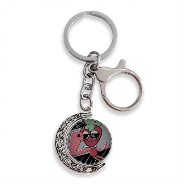 Dandy's World Anime double-sided crystal rotating gemstone keychain pendant price for 5 pcs