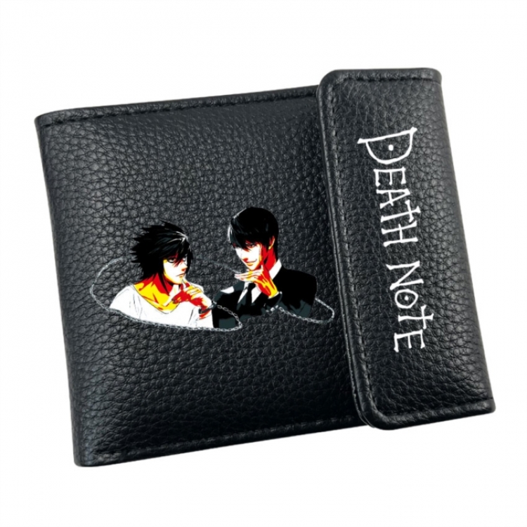 Death note Anime Litchi Pattern Hidden Buckle Half Fold Printed Wallet 12X10X2CM