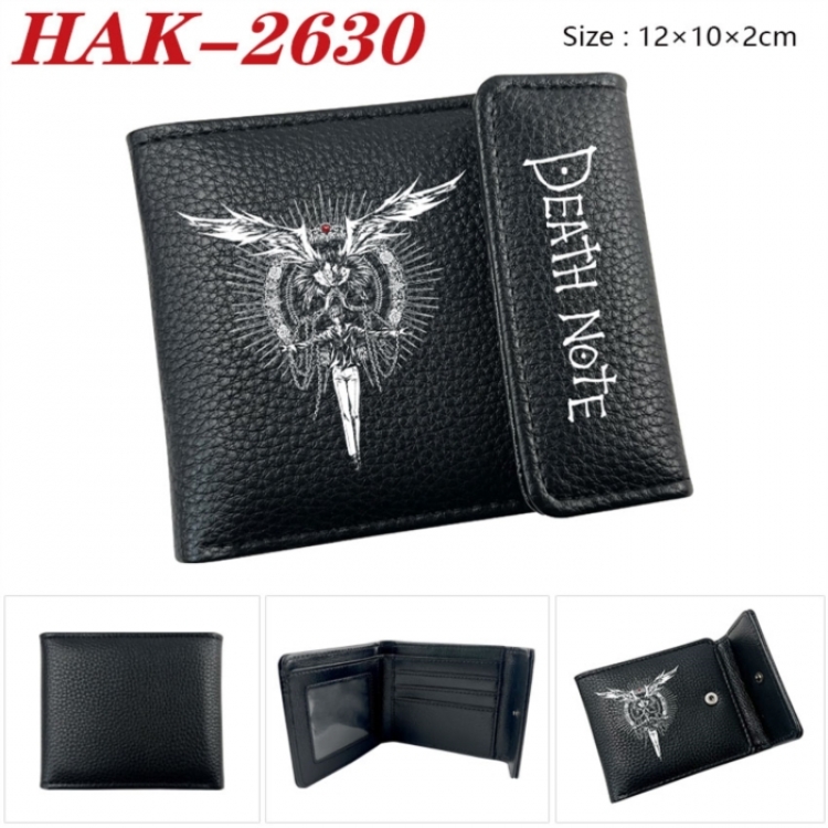 Death note Anime Litchi Pattern Hidden Buckle Half Fold Printed Wallet 12X10X2CM
