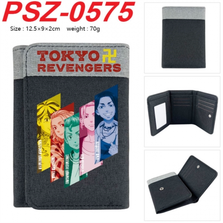 Tokyo Revengers Anime color blocked three fold concealed wallet 12.5X9X2CM 70G