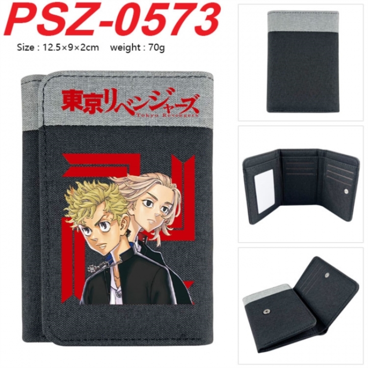 Tokyo Revengers Anime color blocked three fold concealed wallet 12.5X9X2CM 70G