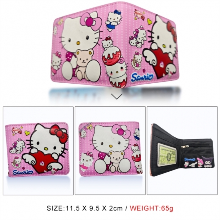 sanrio 3D concave convex two fold short card wallet wallet wallet 11X9.5X2cm 65G