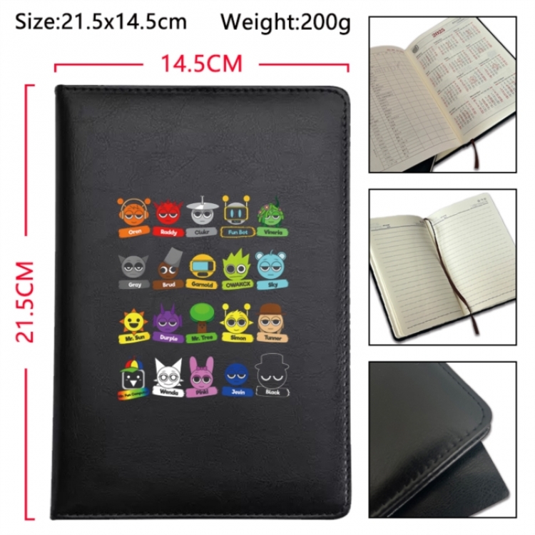 Sprunki Anime Printed PU Car Thread Notebook Hard Cover 21.5x14.5cm