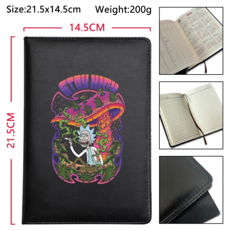 Rick and Morty Anime Printed PU Car Thread Notebook Hard Cover 21.5x14.5cm