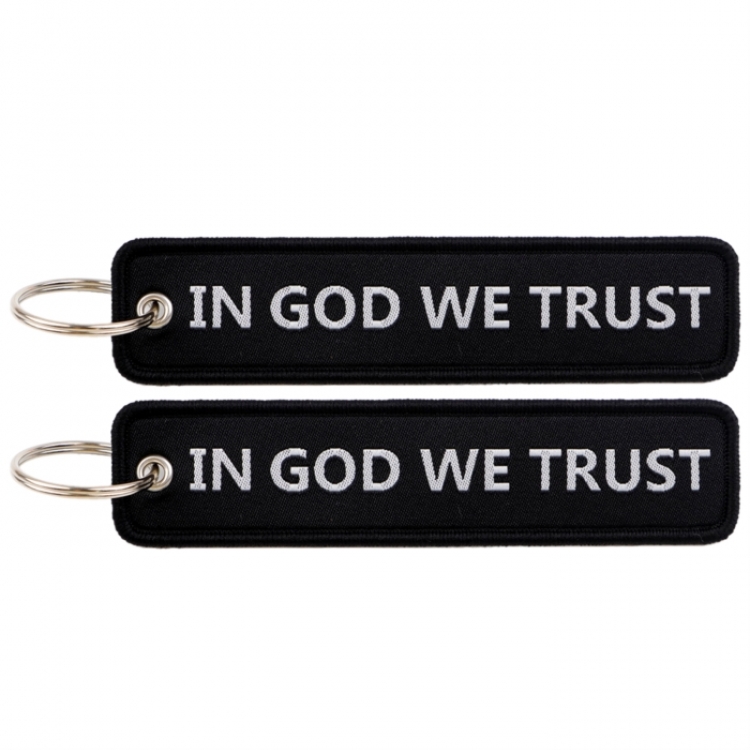 letter Double sided color woven label keychain with thickened hanging rope 13x3cm 10G price for 5 pcs