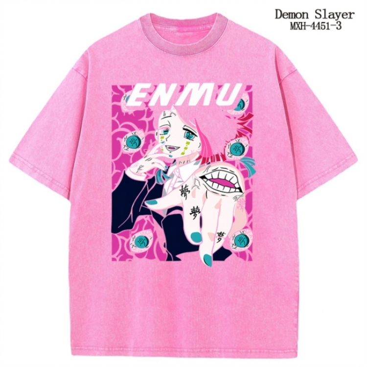 Demon Slayer Kimets Anime peripheral pure cotton washed and worn T-shirt from S to 2XL