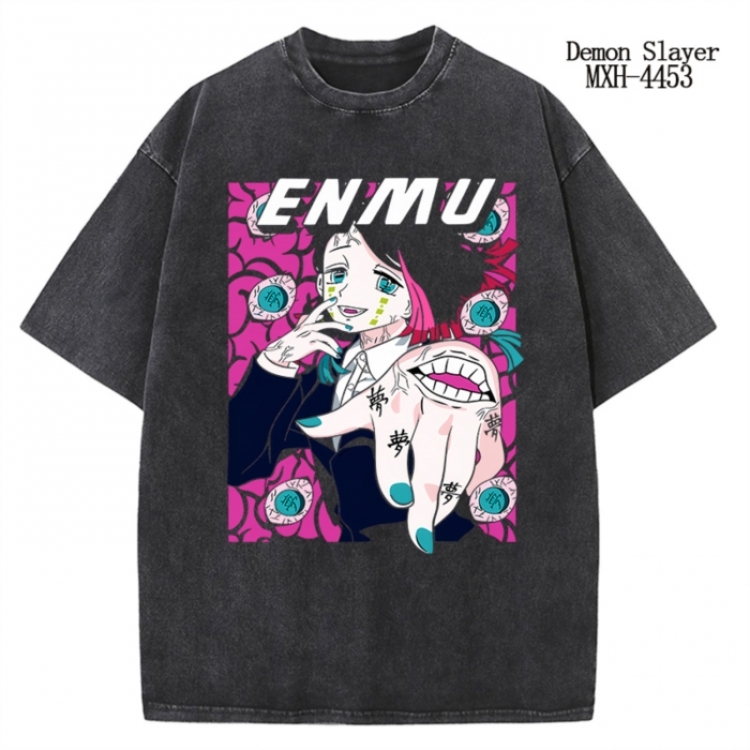 Demon Slayer Kimets Anime peripheral pure cotton washed and worn T-shirt from S to 2XL
