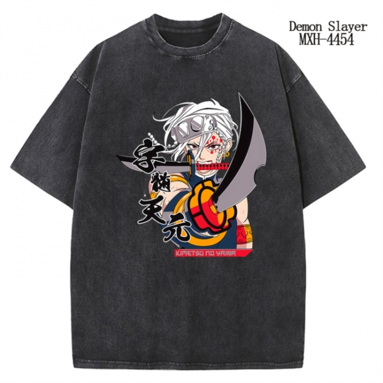 Demon Slayer Kimets Anime peripheral pure cotton washed and worn T-shirt from S to 2XL