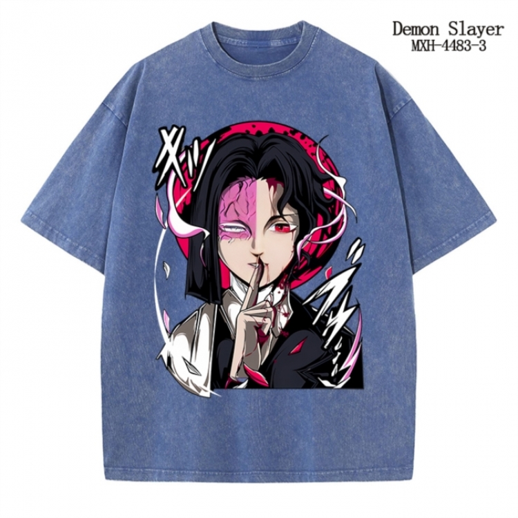 Demon Slayer Kimets Anime peripheral pure cotton washed and worn T-shirt from S to 2XL