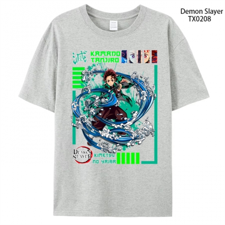 Demon Slayer Kimets Anime peripheral printed pure cotton T-shirt from S to 4XL
