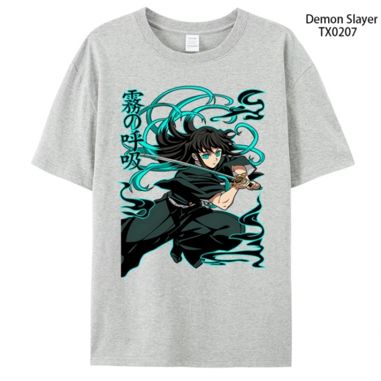 Demon Slayer Kimets Anime peripheral printed pure cotton T-shirt from S to 4XL