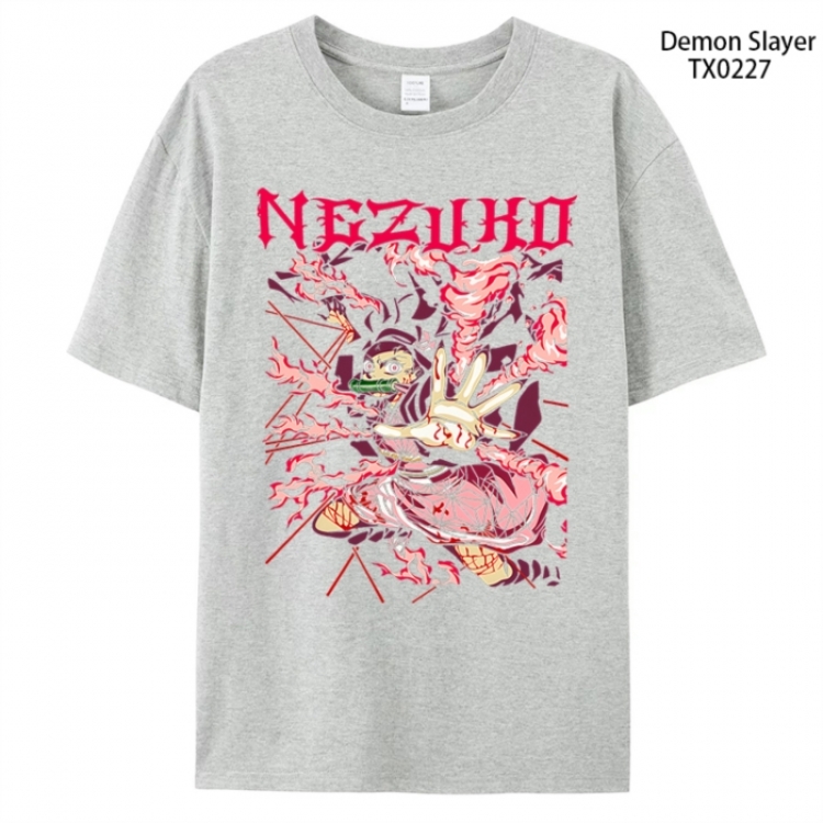 Demon Slayer Kimets Anime peripheral printed pure cotton T-shirt from S to 4XL
