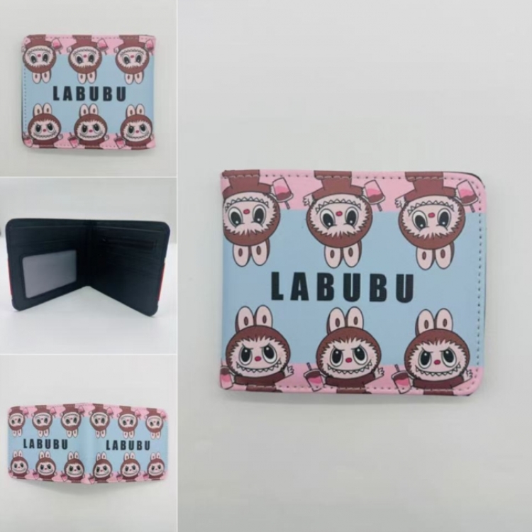 LABUBU Full color Two fold short card case wallet 11X9.5CM  