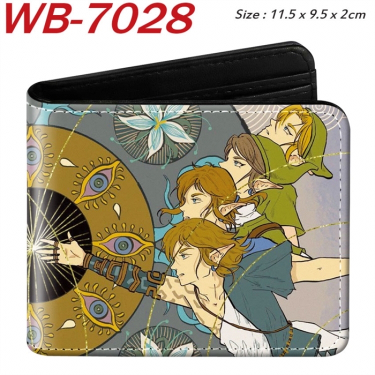 The Legend of Zelda Animation color PU leather half fold wallet 11.5X9X2CM