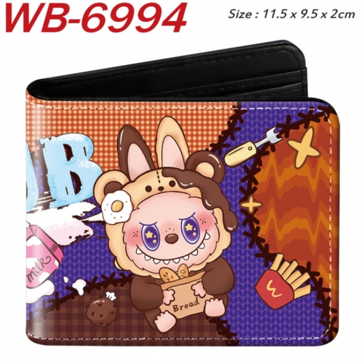 LABUBU Animation color PU leather half fold wallet 11.5X9X2CM