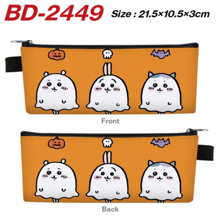 Chiikawa Anime PU Leather Zipper Pencil Case Stationery Box 21.5X10.5X3CM 