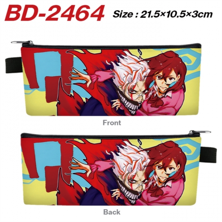 Dandadan Anime PU Leather Zipper Pencil Case Stationery Box 21.5X10.5X3CM 