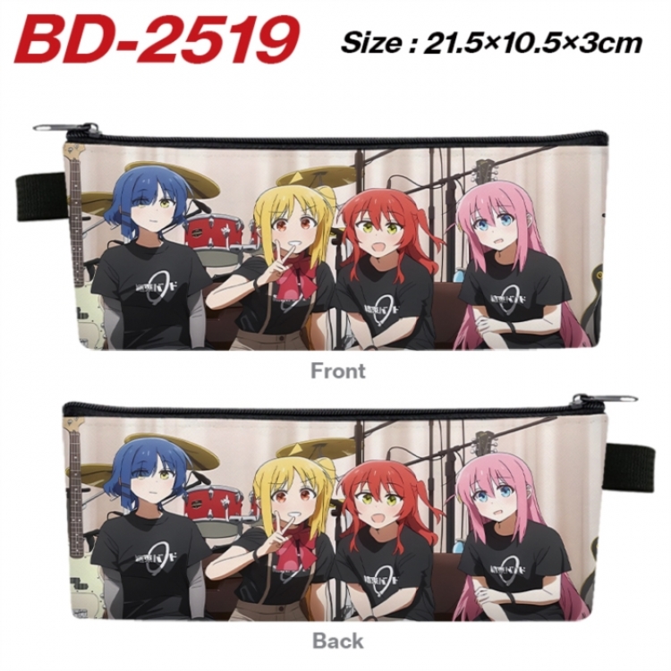 BOCCHI THE ROCK! Anime PU Leather Zipper Pencil Case Stationery Box 21.5X10.5X3CM 