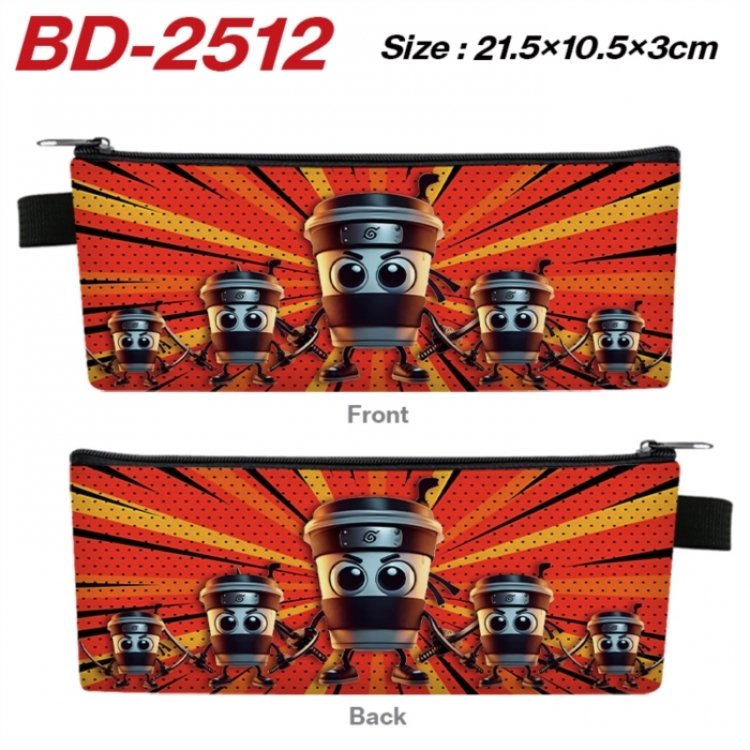 The Classic of Mountains and Rivers Anime PU Leather Zipper Pencil Case Stationery Box 21.5X10.5X3CM 