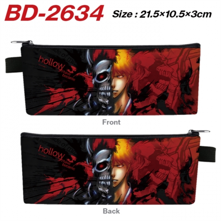 Bleach Anime PU Leather Zipper Pencil Case Stationery Box 21.5X10.5X3CM 