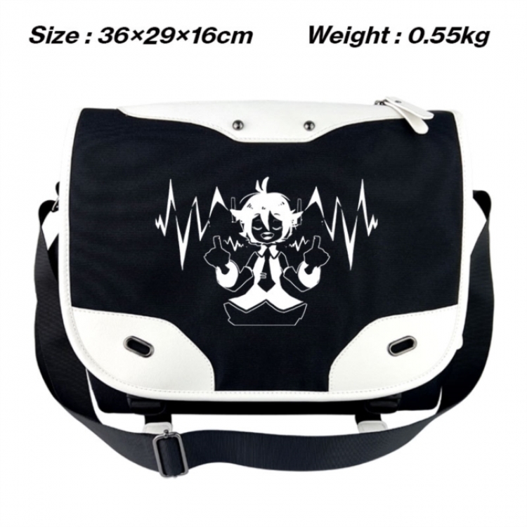 Hatsune Miku Black and white anime waterproof nylon shoulder messenger bag schoolbag 36X29X16CM
