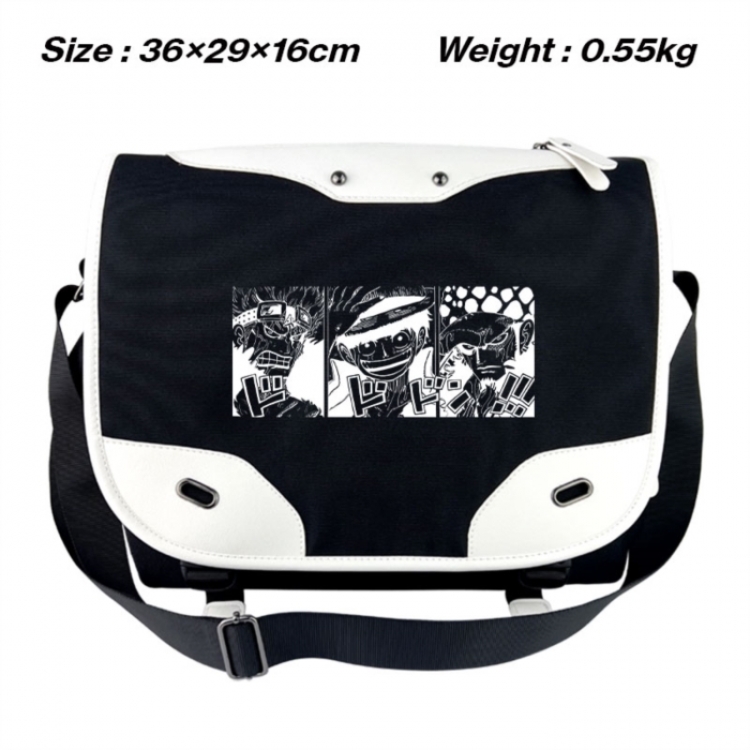 One Piece Black and white anime waterproof nylon shoulder messenger bag schoolbag 36X29X16CM