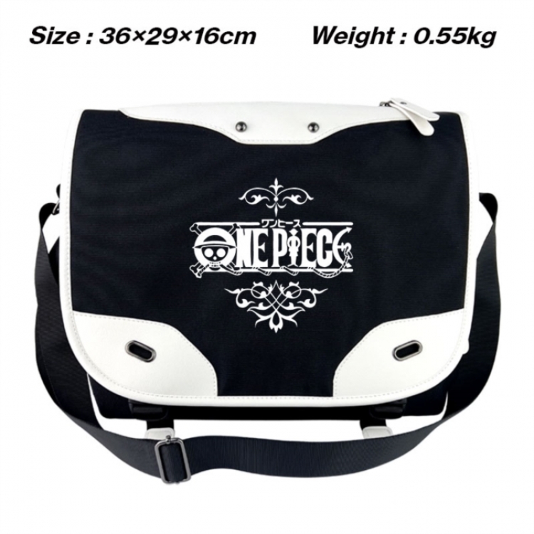 One Piece Black and white anime waterproof nylon shoulder messenger bag schoolbag 36X29X16CM