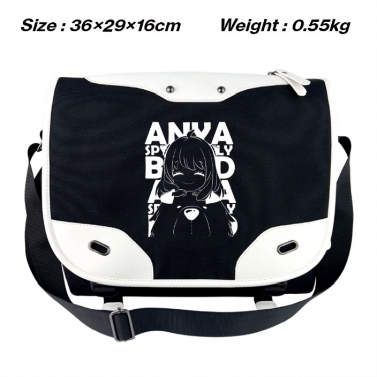 SPY×FAMILY Black and white anime waterproof nylon shoulder messenger bag schoolbag 36X29X16CM