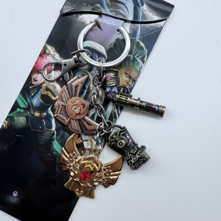 League of Legends Anime cartoon 4 metal keychain backpack pendant style B