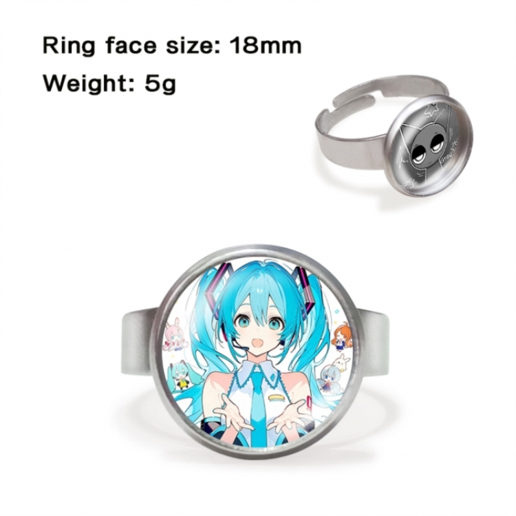Hatsune Miku Anime peripheral gemstone ring price for 5 pcs
